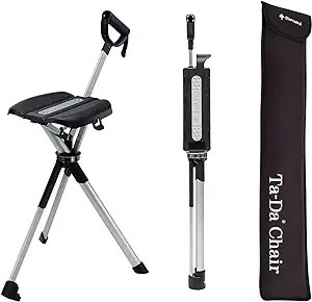 STEP2GOLD Ta-Da Series 2 Chair Portable Folding Hiking Pole 34.2" Black NEW